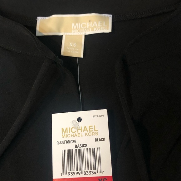 Michael Kors Black Sleeveless Dress with flutter ruffle bottom - Picture 9 of 12